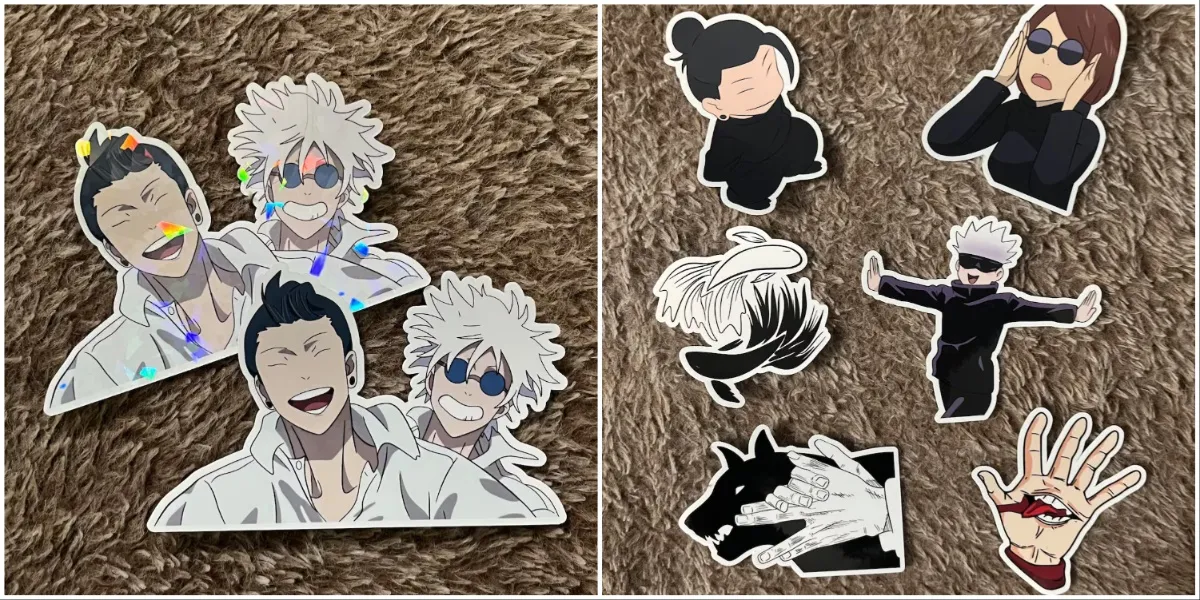 A collection of 'Jujutsu Kaisen' stickers by Ashwry Designs