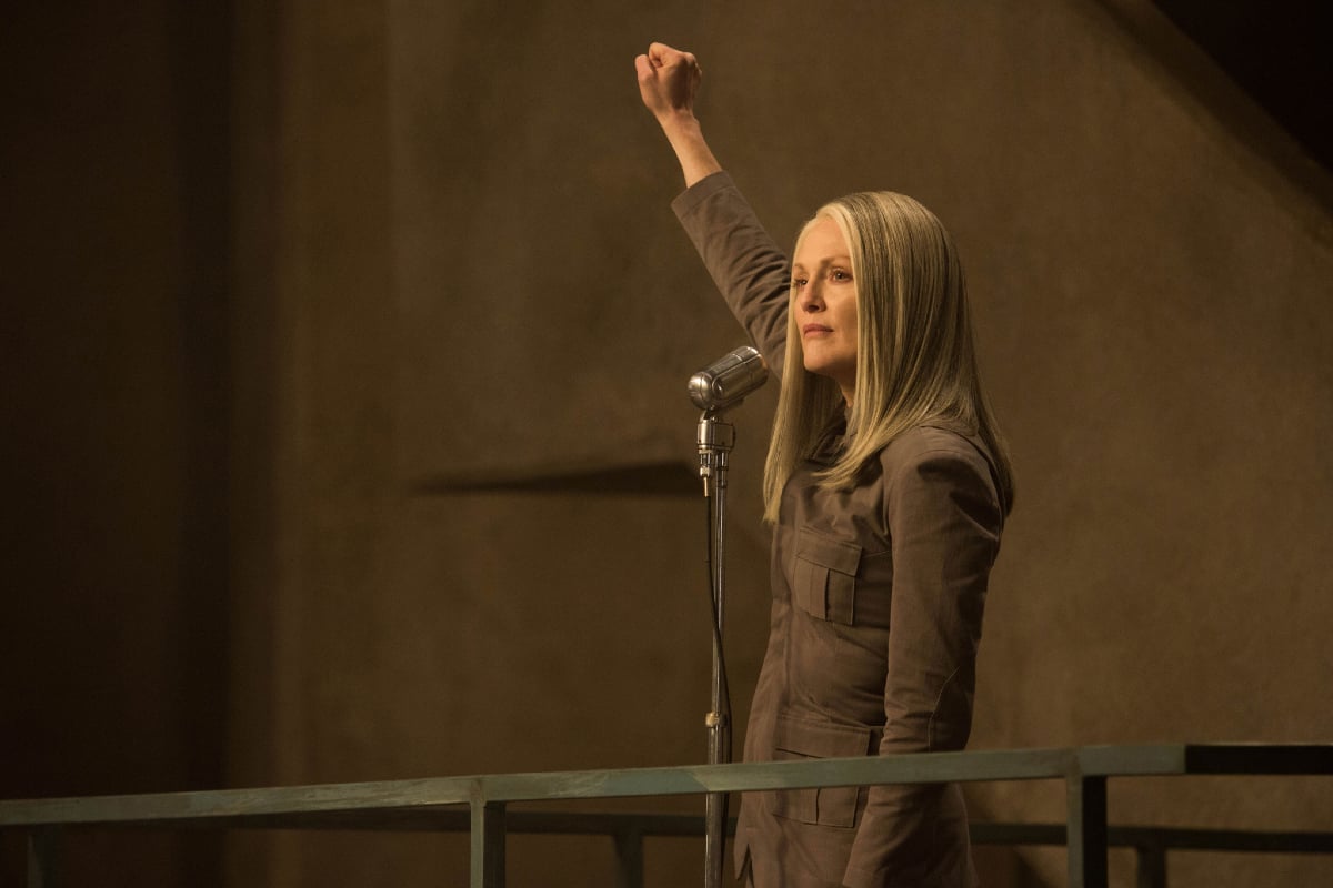 Julianne Moore as President Alma Coin in 'The Hunger Games: Mockingjay'