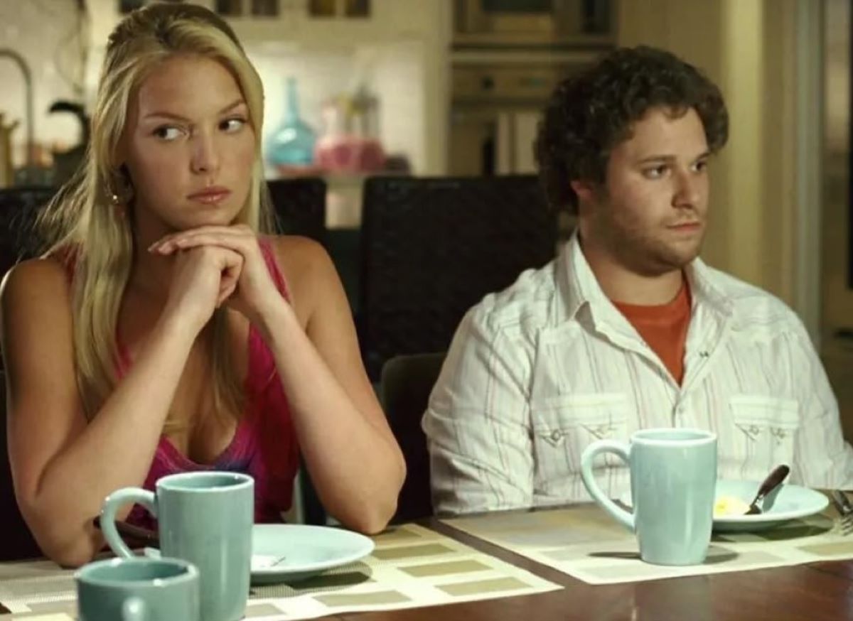 Katherine Heigl and Seth Rogen on a bad date in the movie Knocked Up