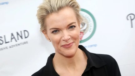 Megyn Kelly head and shoulders, black top, white background.