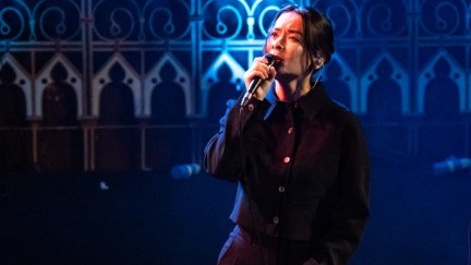 Mitski performs at Union Chapel on October 11, 2023 in London, England.