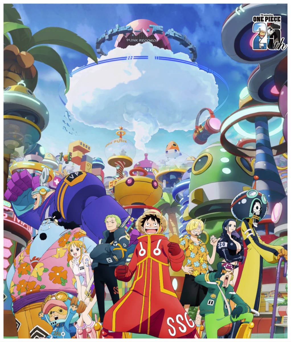 Luffy and the Straw Hat Pirates in the feature art for One Piece: Egghead Arc.