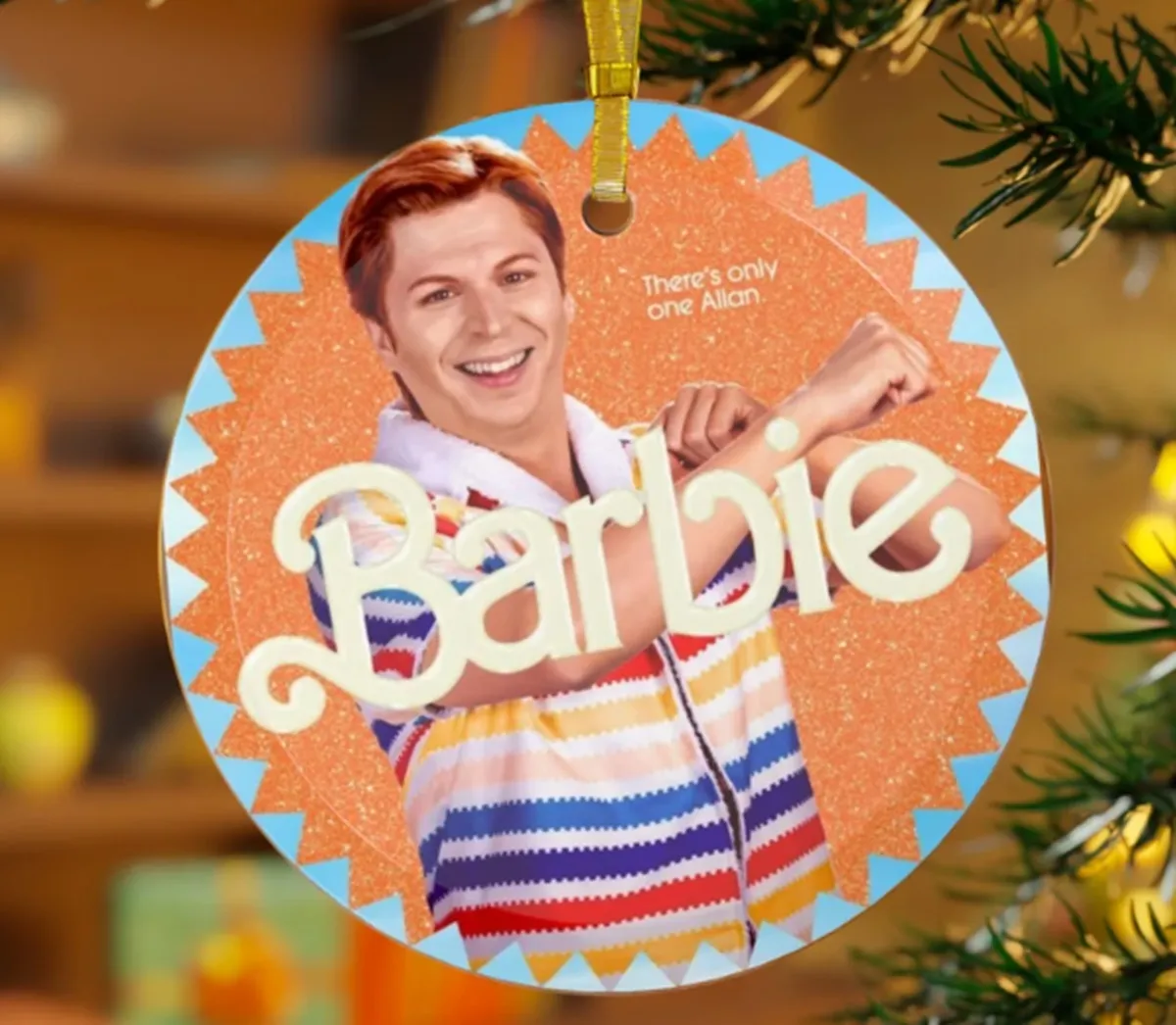 Allan (Michael Cera) from the Barbie movie on an ornament