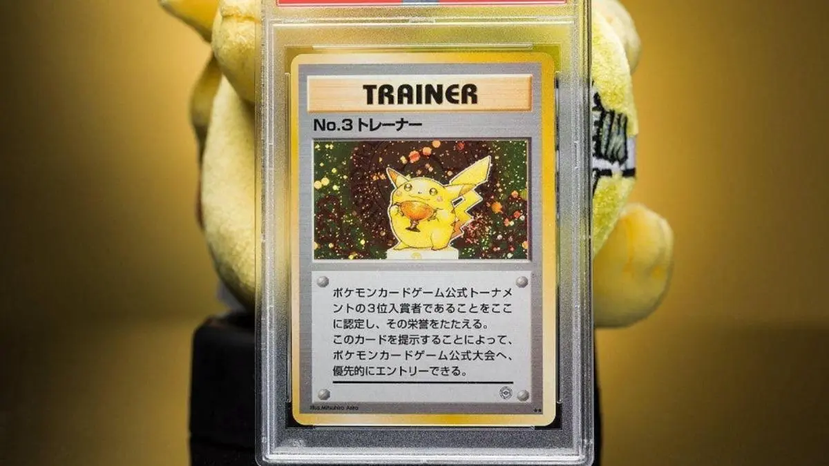 Photo of Trophy Pikachu Pokemon Card from Heritage Auctions. 