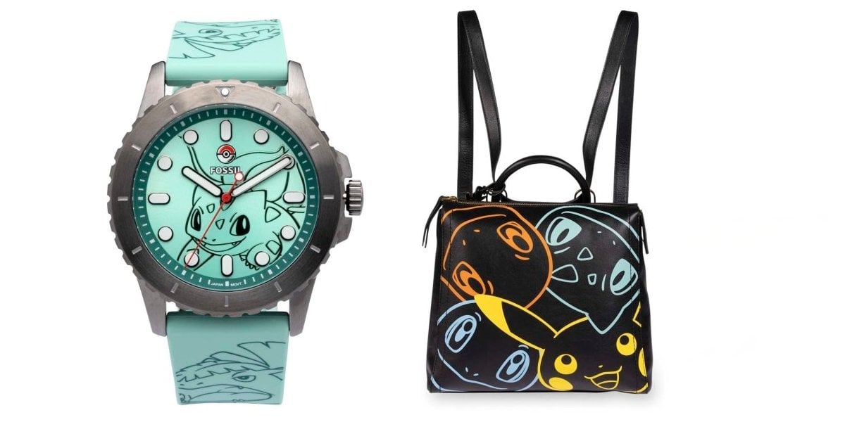 Pokemon x Fossil watch and bag