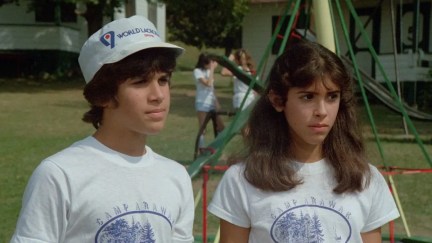 Teen campers Angela and her cousin Ricky in Sleepaway Camp (1983)