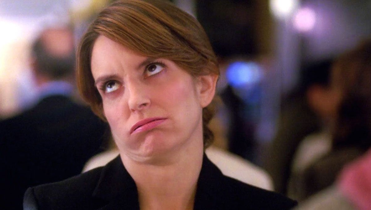 Tina Fey as Liz Lemon rolls her eyes in '30 Rock.'