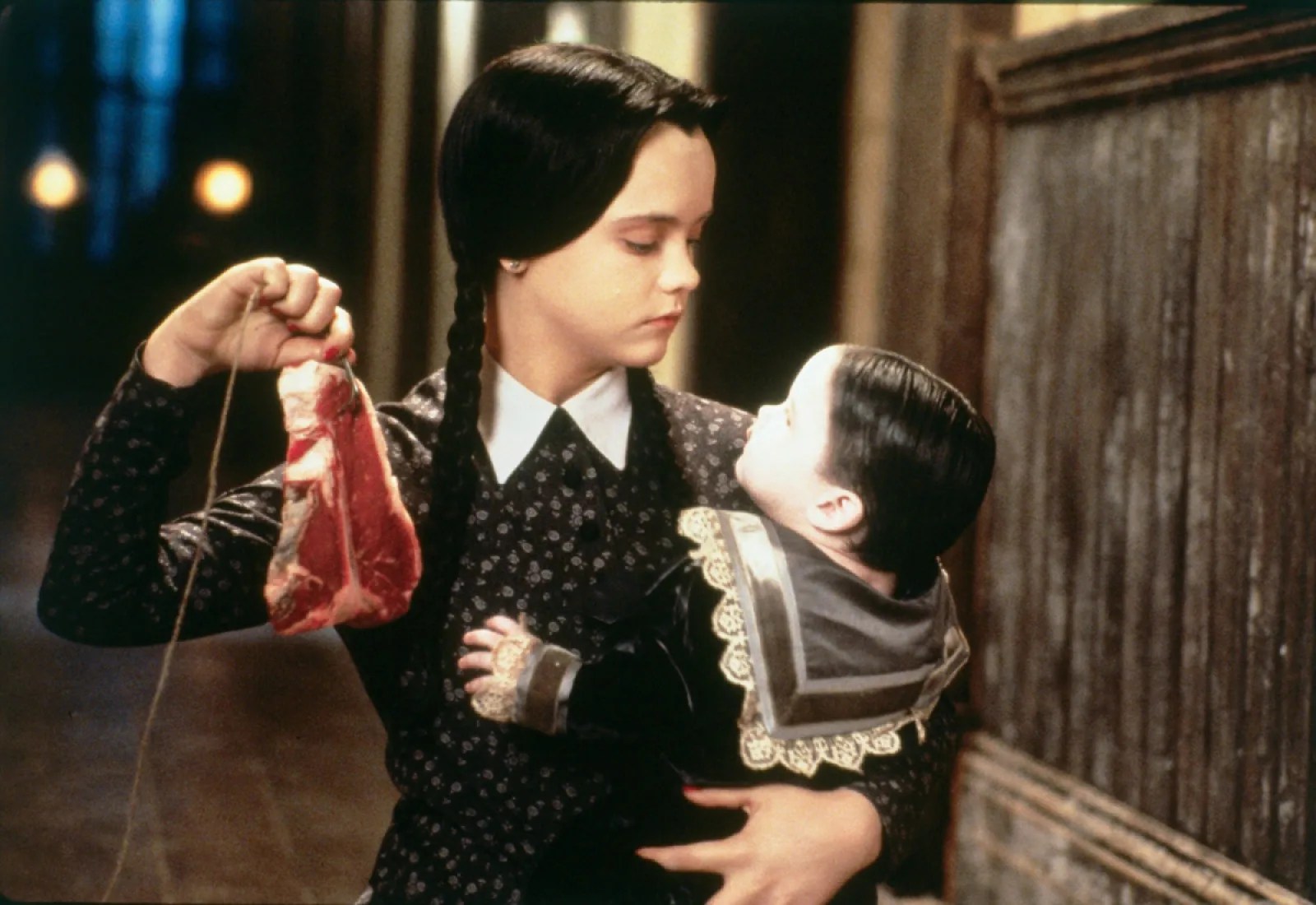 Wednesday and Pubert Addams in Addams Family Values