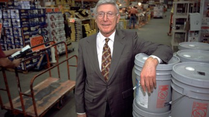 Home Depot CEO Bernie Marcus poses for a portrait in a Home Depot store