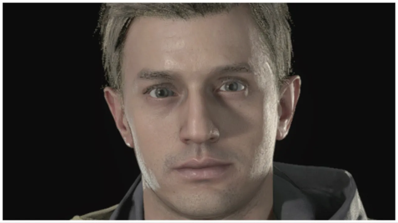 Ethan Winters face in 'Resident Evil Village'.