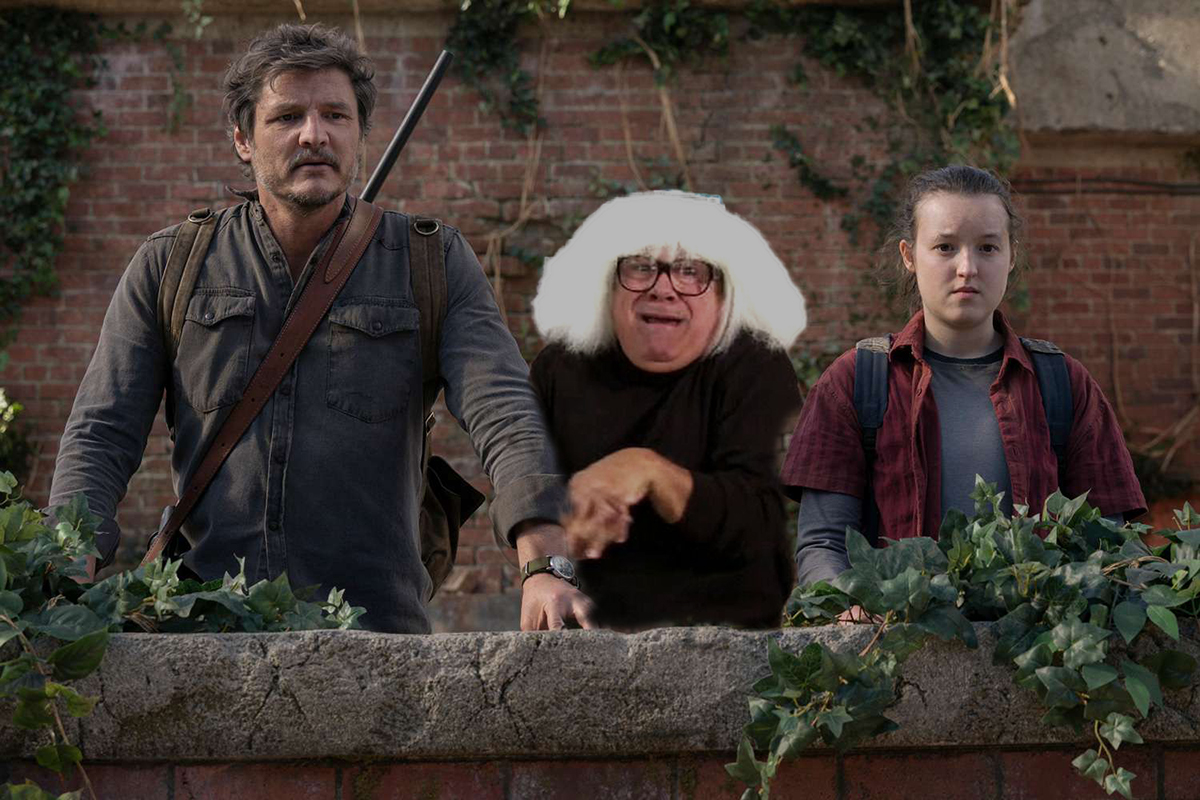 Danny DeVito as Frank Reynolds photoshopped into the Last of Us