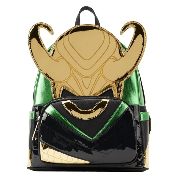 A mini backpack styled after Loki's horns and costume.