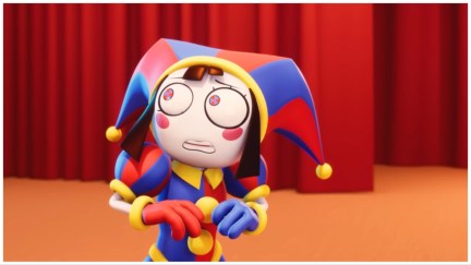 Pomni, a CGI jester clown from 'The Amazing Digital Circus'.