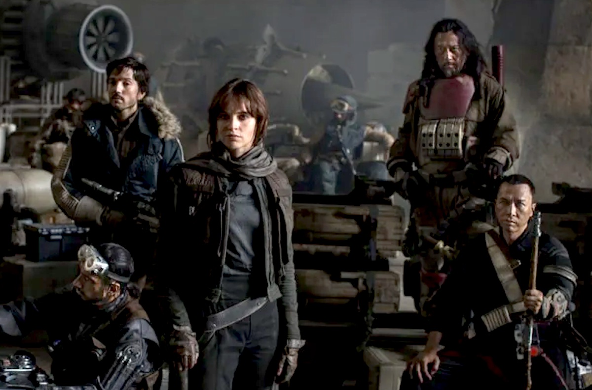 The cast of Rogue One: A Star Wars Story.