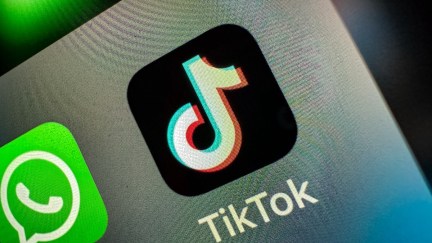 TikTok app logo on a screen.