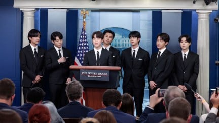 BTS appear at the White House in 2022. Photo by Kevin Dietsch/Getty Images
