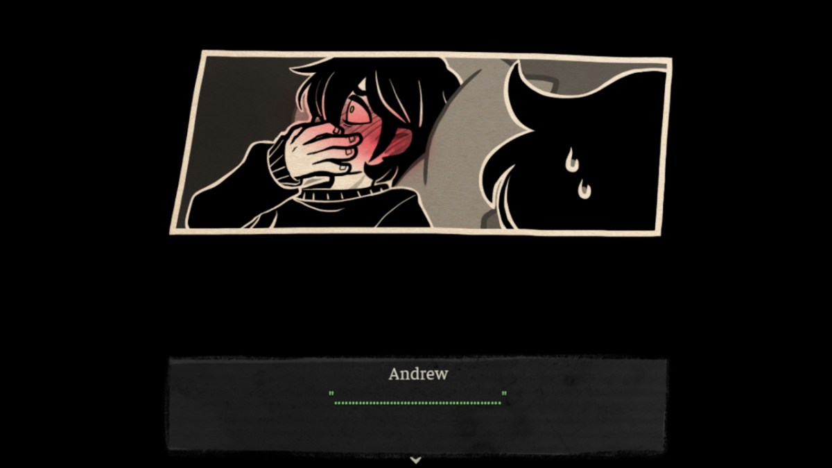 Andy blushing in The Coffin of Andy and Leyley