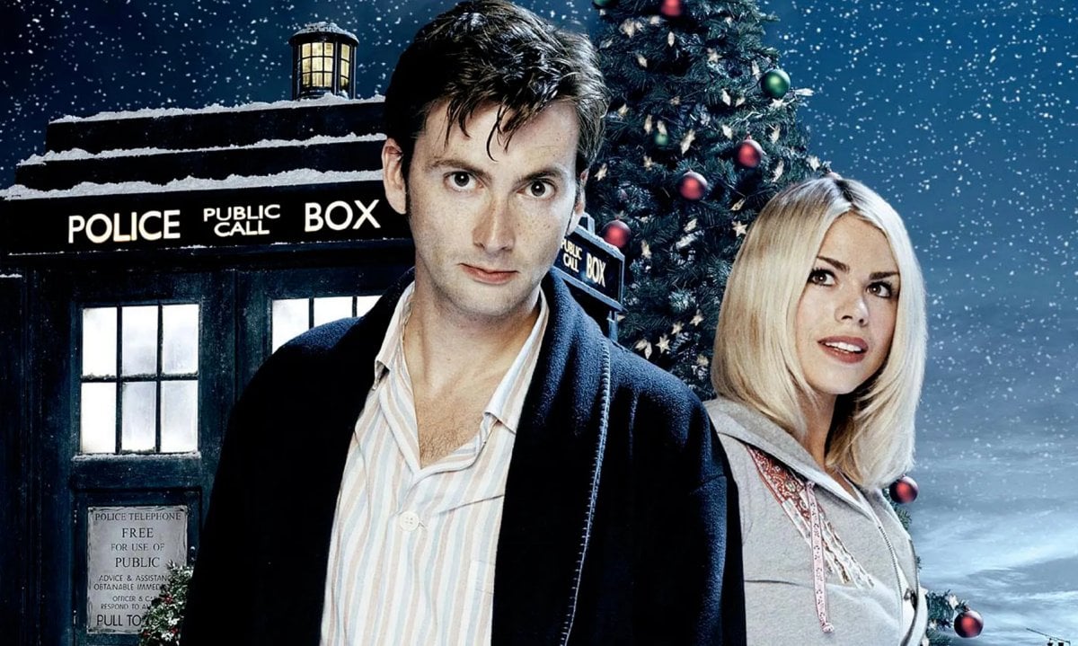 David Tennant as the Tenth Doctor and Billie Piper as Rose Tyler in Doctor Who: The Christmas Invasion