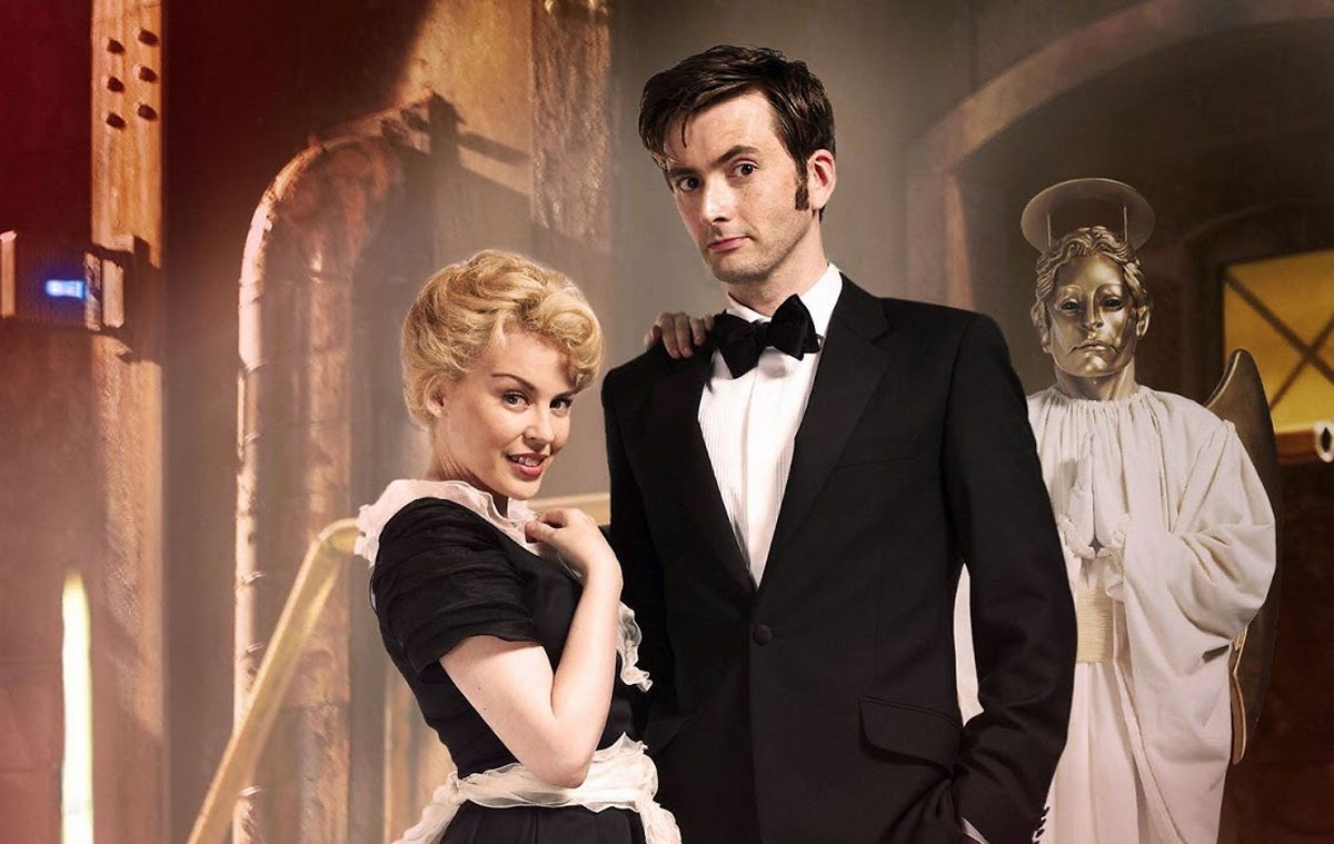Kylie Minogue as Astrid and David Tennant as the Tenth Doctor in Doctor Who: Voyage of the Damned