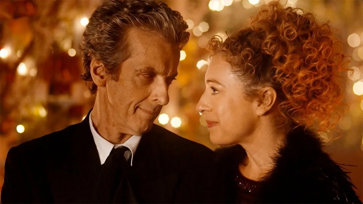 Peter Capaldi as the Doctor and Alex Kingston as River Song in Doctor Who: The Husbands of River Song