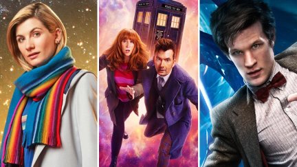 Jodie Whittaker as the 13th Doctor, Catherine Tate as Donna Noble and David Tennant as the 14th Doctor, and Matt Smith as the 11th Doctor