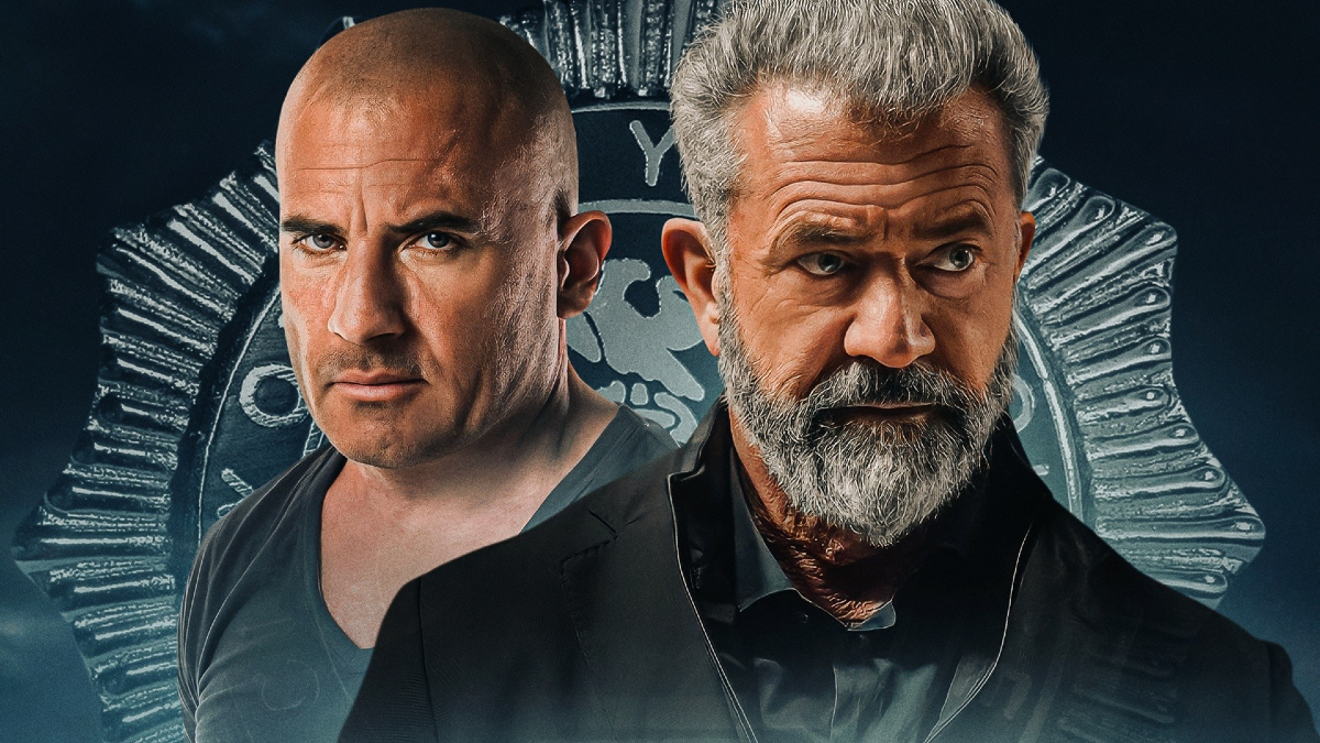 Dominic Purcell and Mel Gibson in key art for 'Confidential Informant'