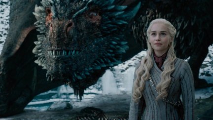 Daenerys Targaryen (Emilia Clarke) with her dragon in Game of Thrones