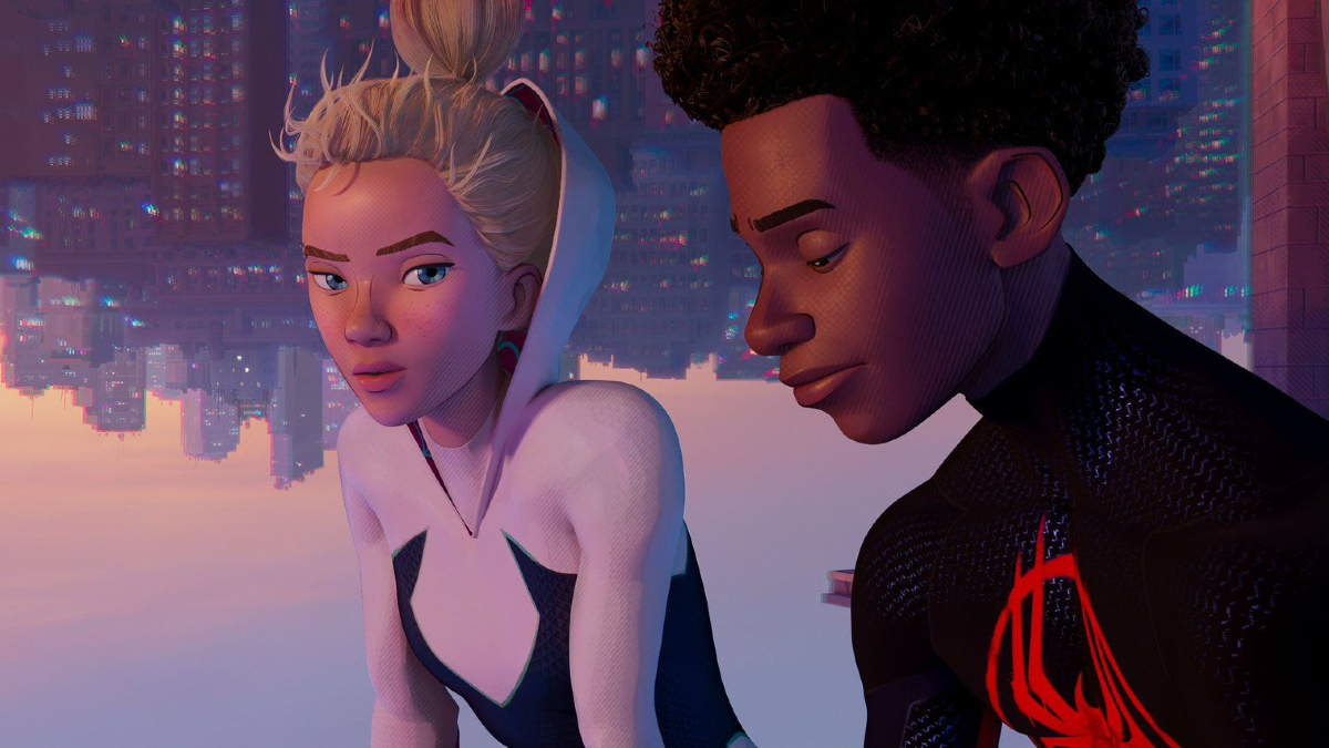 Gwen Stacy and Miles Morales share a moment in 'Spider-Man: Across the Spider-Verse'
