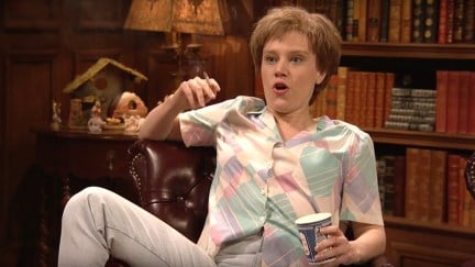 Kate McKinnon as Colleen Rafferty, alien abduction victim, on 'Saturday Night Live.'
