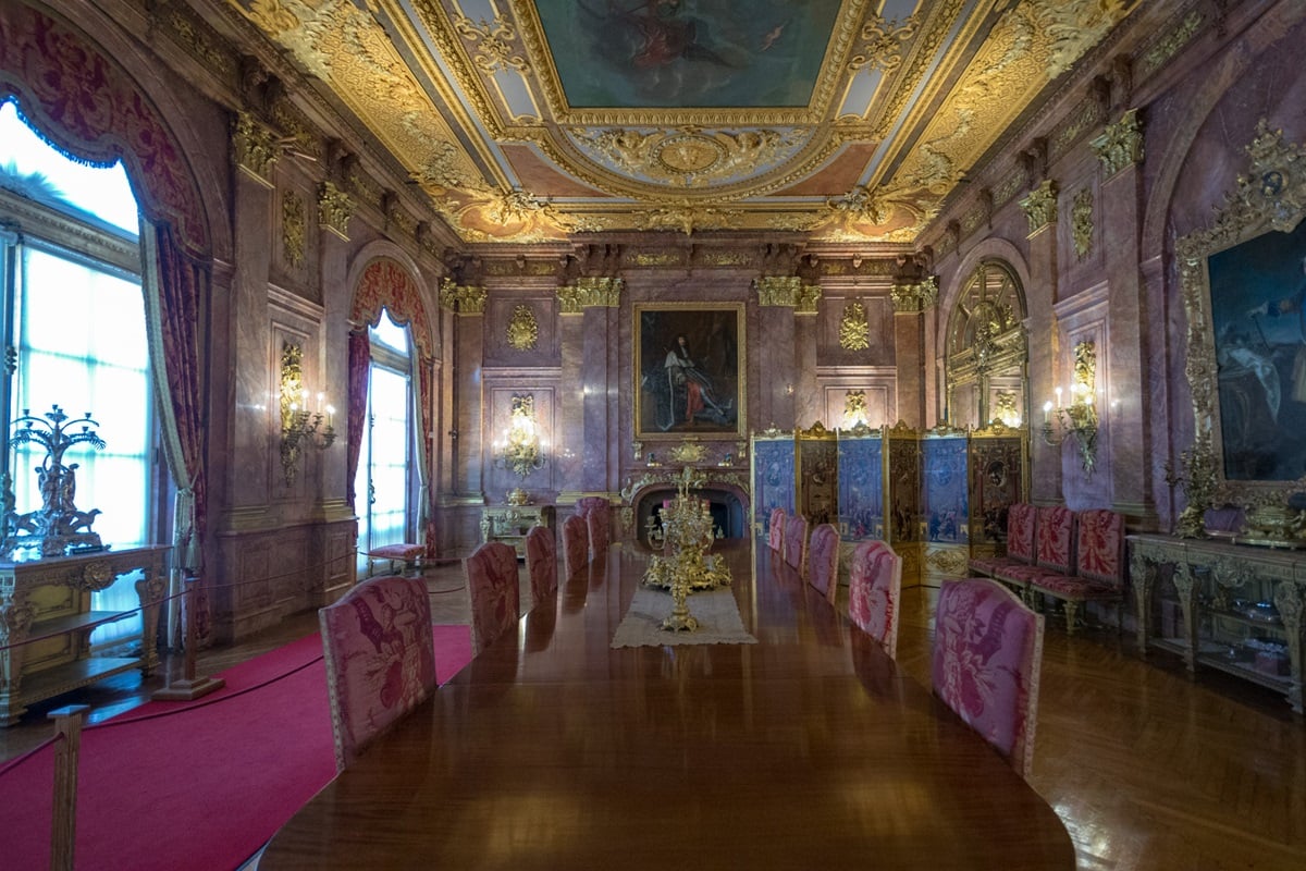 the dining room of The Marble house where scenes from The Gilded Age were shot