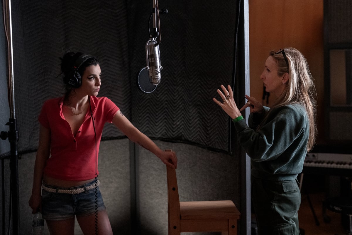 Sam Taylor-Johnson directs Marisa Abela on the set of 'Back to Black,' the Amy Winehouse biopic