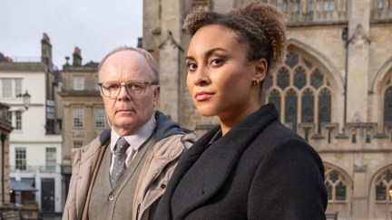 Tala Gouveia as DCI McDonald and Jason Watkins as DS Dodds in McDonald & Dodds