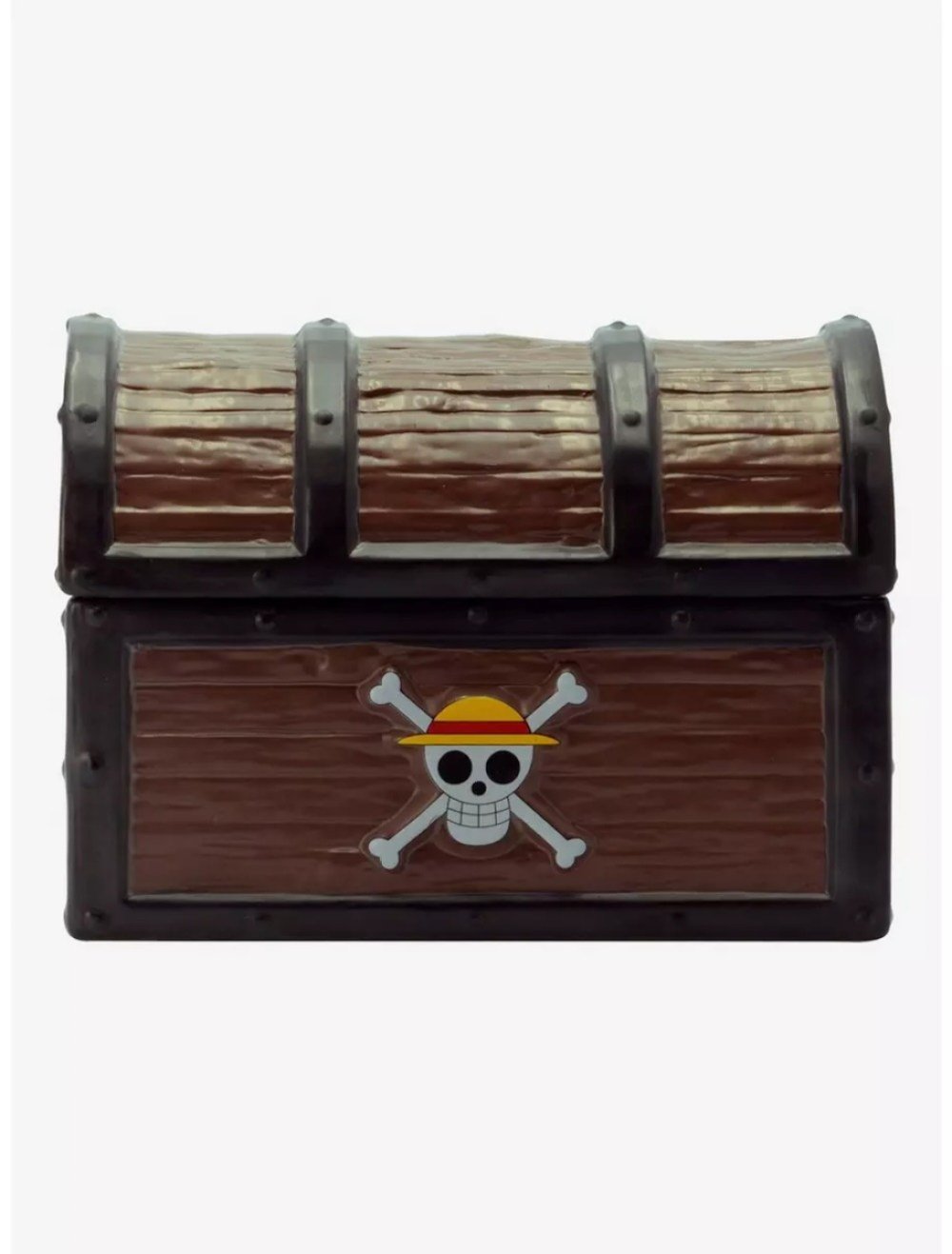 Treasure Chest Cookie Jar with Straw Hat Jolly Roger on front