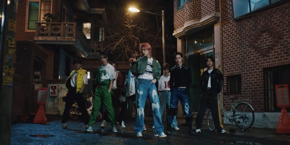 S-Class music video featuring Stray Kids Bang Chan, Lee Know, Changbin, Hyunjin, Han, Felix, Seungmin, and I.N.