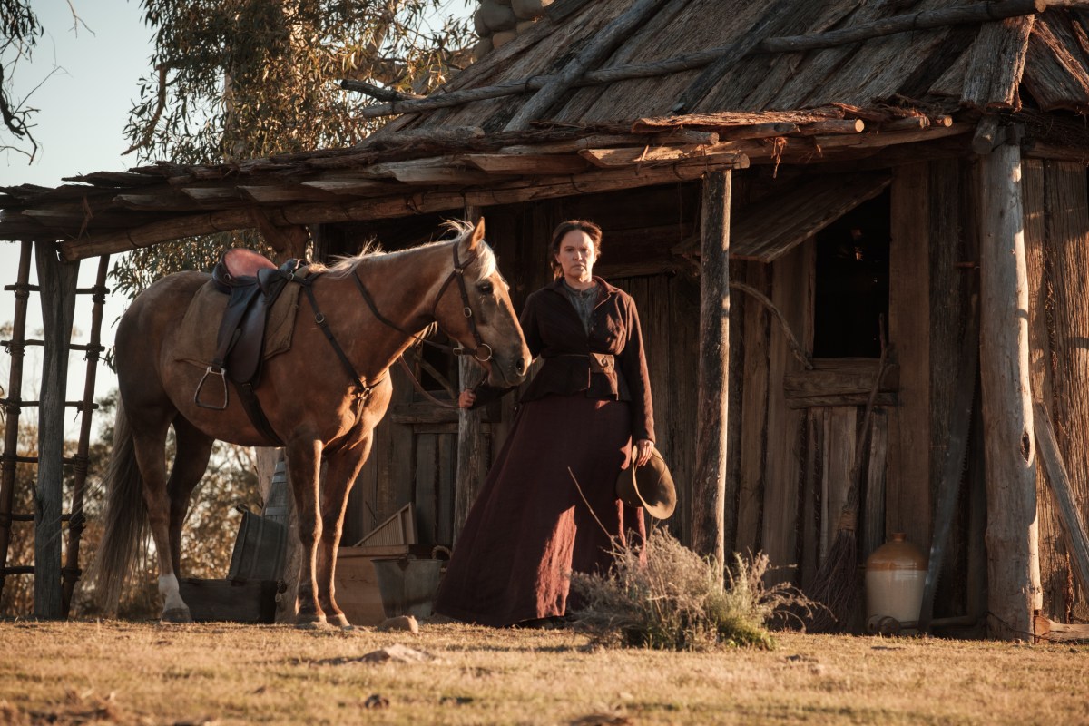 A still image from The Drover's Wife.
