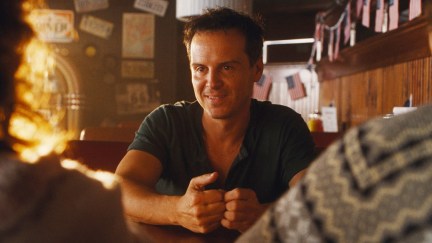 Adam (Andrew Scott) sitting and talking to his parents at the end of All of Us Strangers