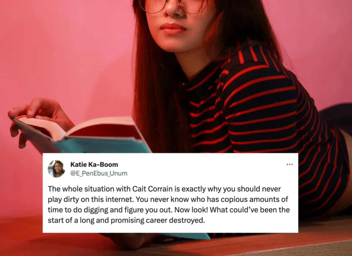Social media reactions to Cait Corrain's Goodreads review bombing publishing scandal