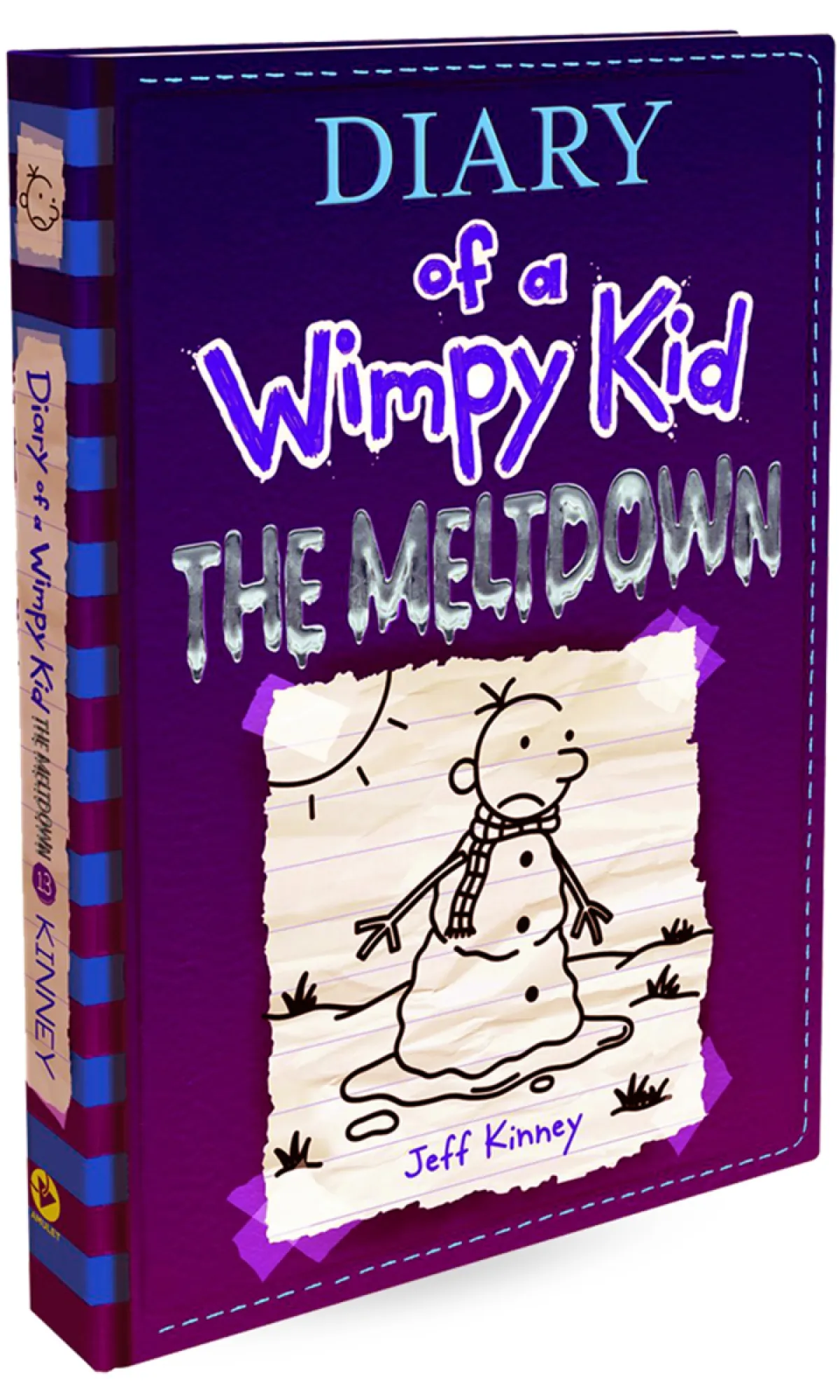 purple book with cartoon kid/snowman. Diary of a Wimpy Kid The Meltdown