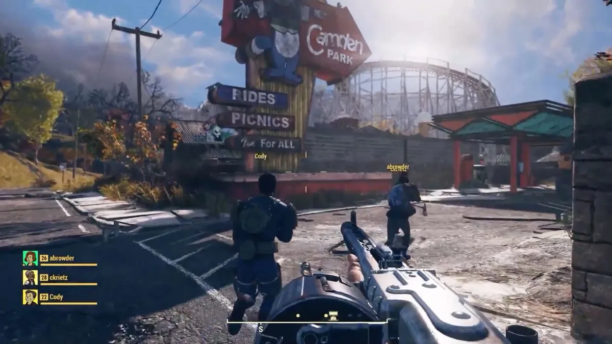 First person gameplay of "Fallout 76"