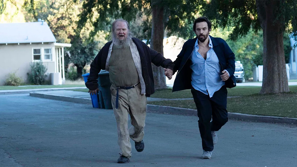 Jake Johnson in the Self Reliance trailer