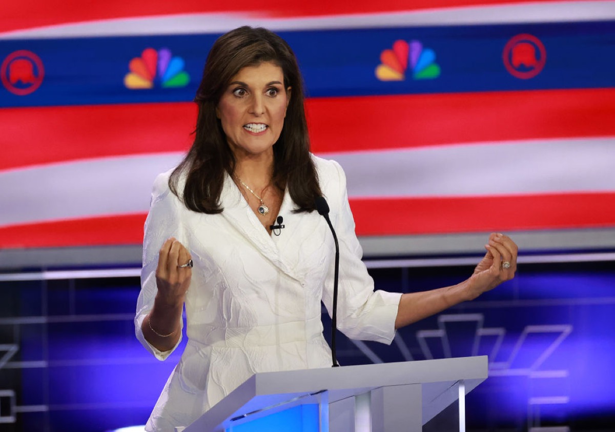 Nikki Haley debating.