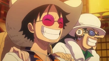 Money D. Luffy looks rich behind a pair of shades in One Piece Gold