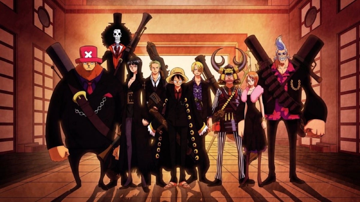The Straw Hats stand stylish in black clothes in "One Piece Strong World"