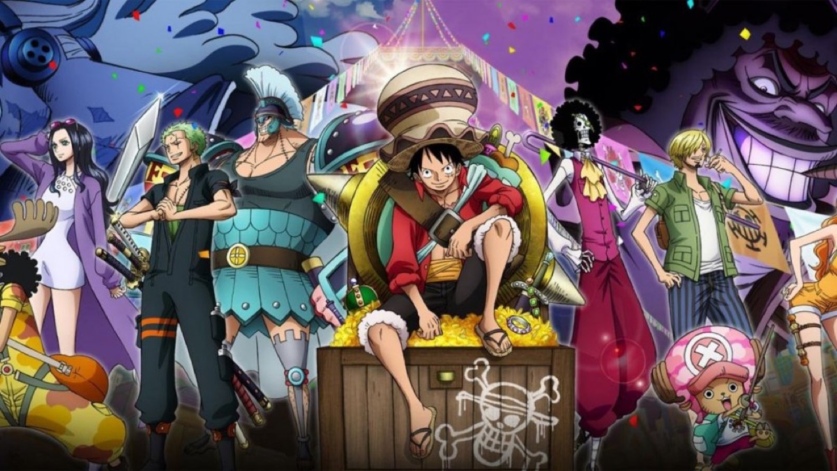The Straw Hat pirates pose for promo material for One Piece: Stampede