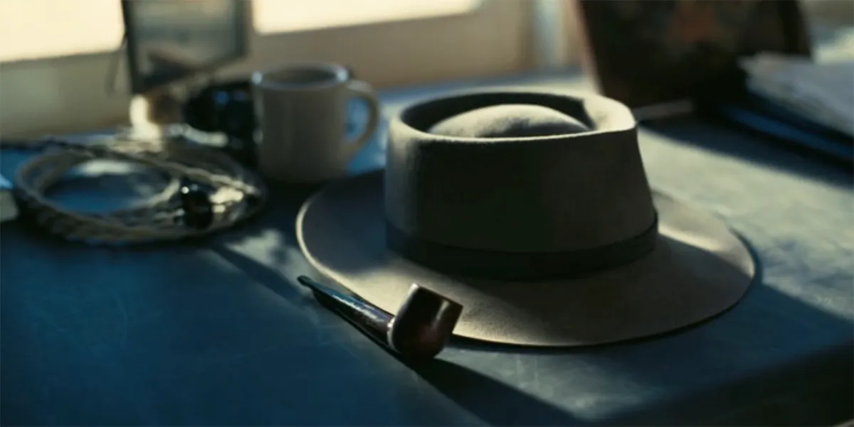 Oppenheimer's hat and pipe in Oppenheimer