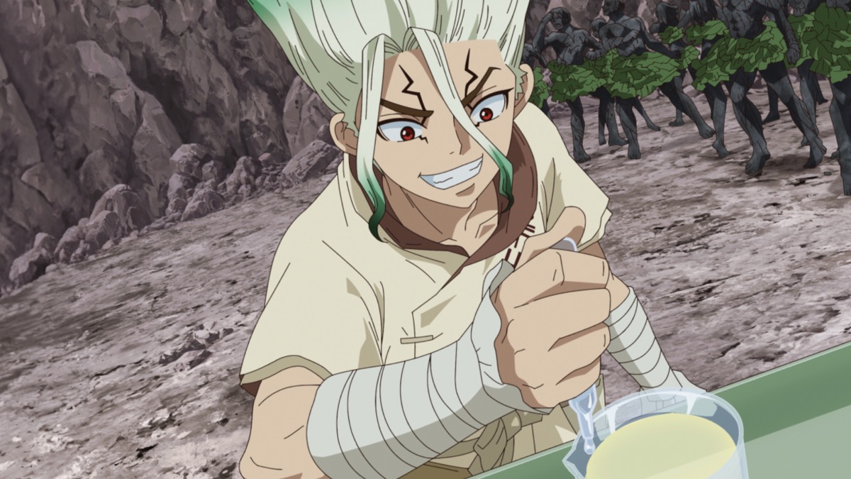 Senku sciencing in Dr. STONE: New World 