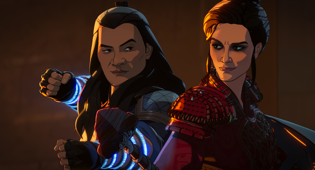 Wenwu and Hela grin at each other in fighting stances in What If...?