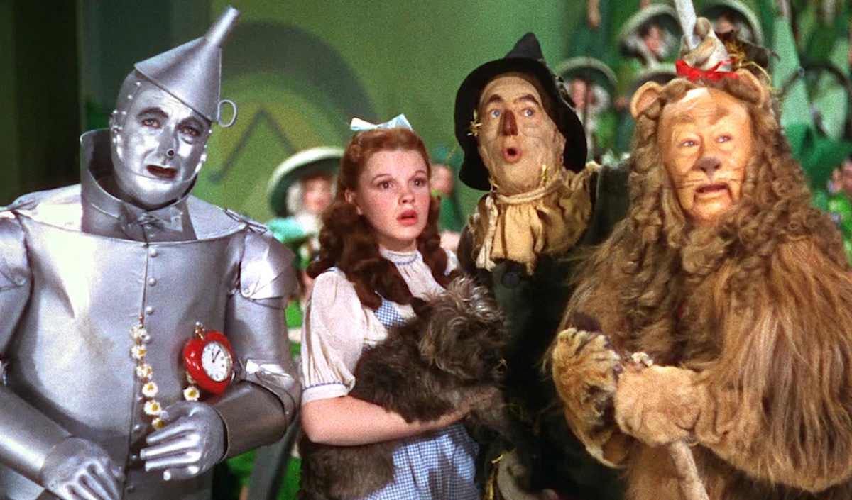The Tin Man, Dorothy, Toto, the Scarecrow, and the Cowardly Lion from The Wizard of Oz (1939)