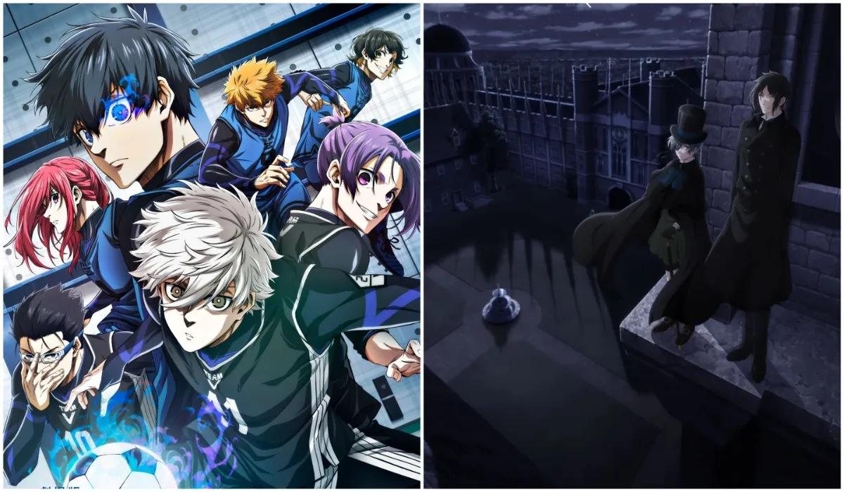 Blue Lock: Episode Nagi and Black Butler: Public School Edition promotional posters.