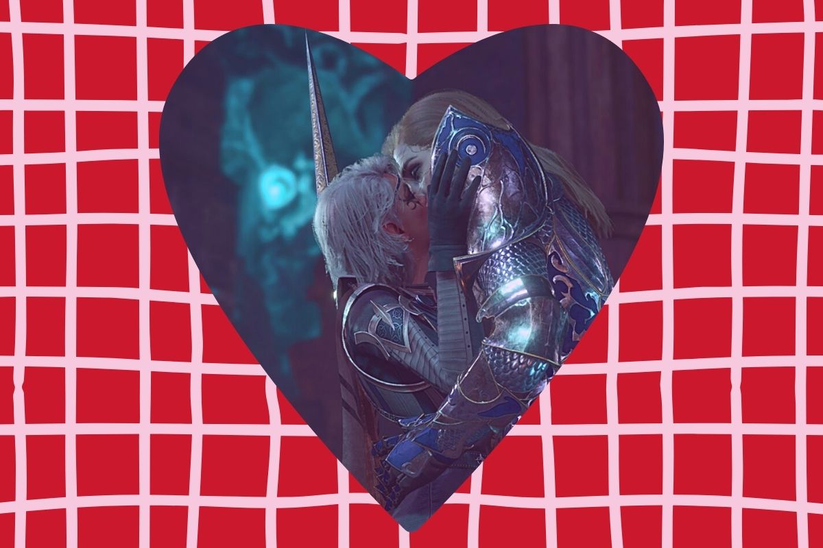 Isobel kissing Dame Aylin in 'Baldur's Gate 3.'